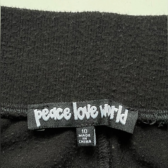 Peace Love World Girls’ Thin Black Sweatpants with Gold Sequin Star - Picture 5 of 5